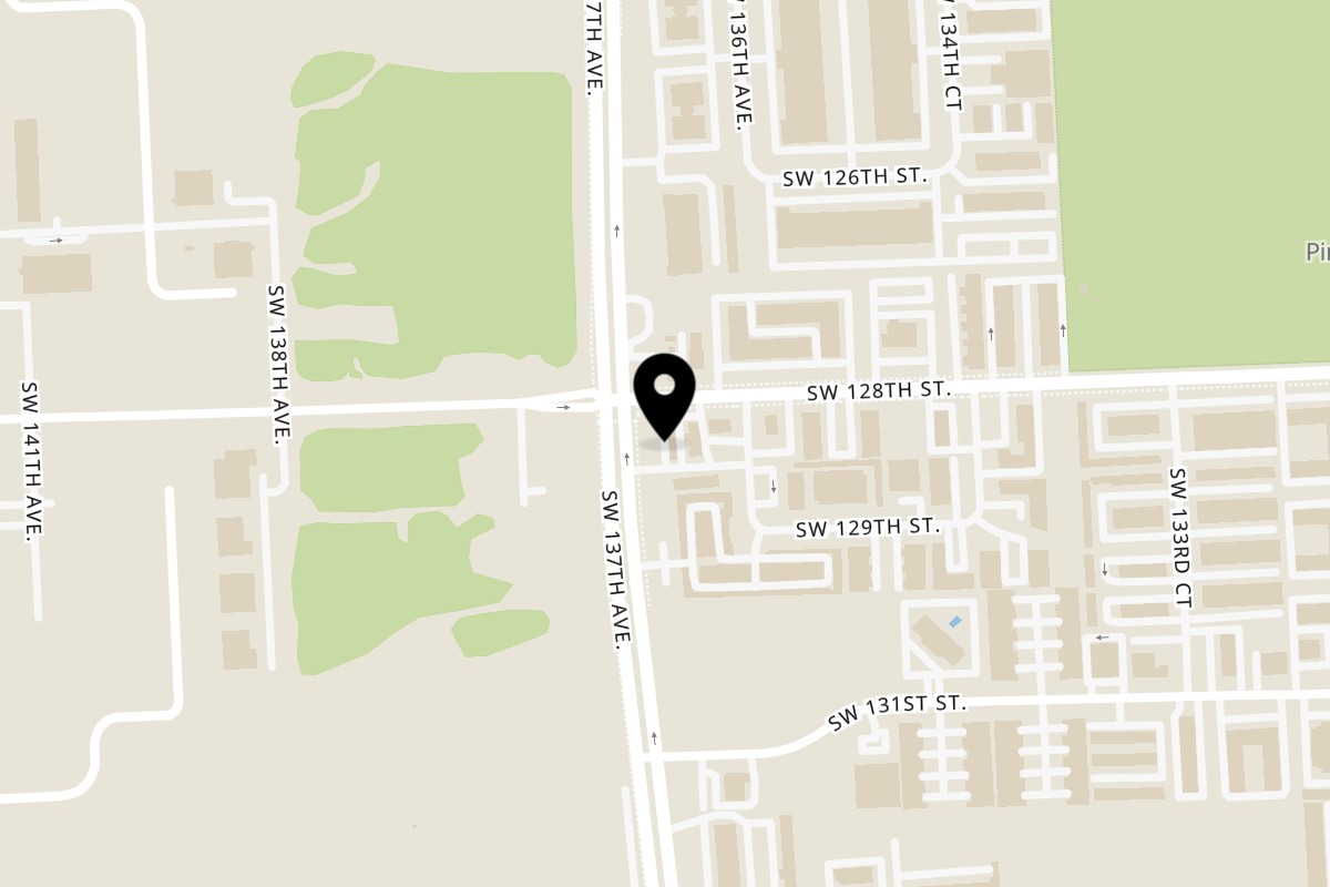 Map showing the location of Golden Lizzard Pizza Golden Lizzard Food Truck on 12805 SW 137th Ave in Miami